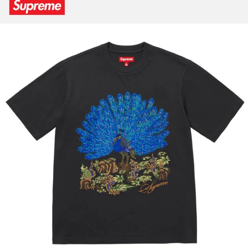 Supreme S/S Peacock Tee “Black” Size: XXL